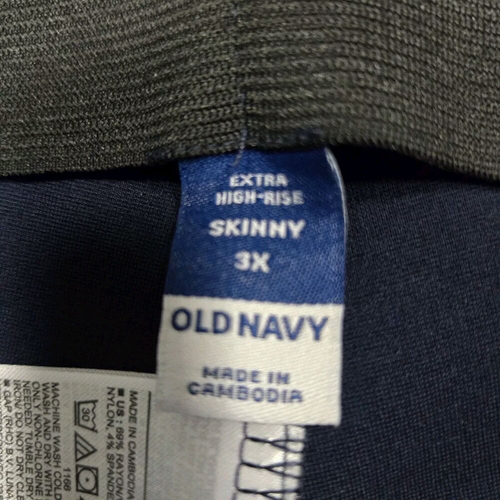 Old Navy 3X Pants Navy Extra High Rise Pull-on Knit Straight Leggings NEW - Picture 5 of 8